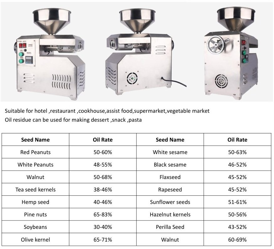 home used 10-15kg/h home oil press machine with oil filter sunflower oil press machine