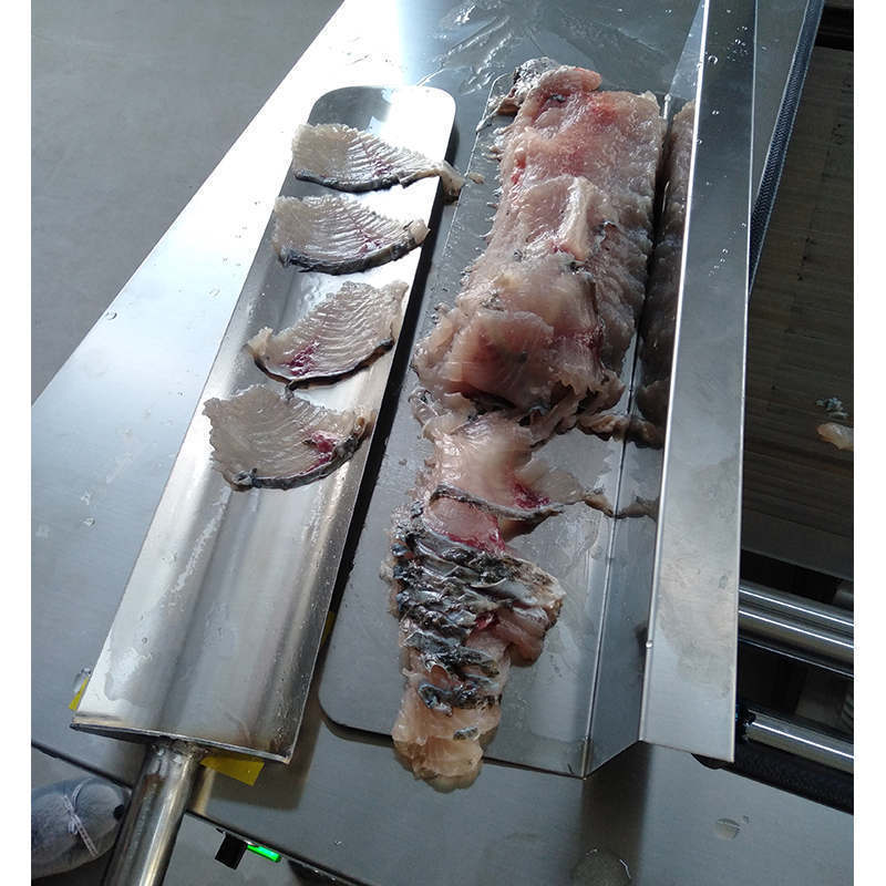 stainless steel food grade full automatic electric oblique slicing cutting machine black fish slicing fish fillet machine