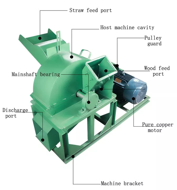 Low Consumption  large wood crusher waste wood sawdust crushing machine wood shavings grinder