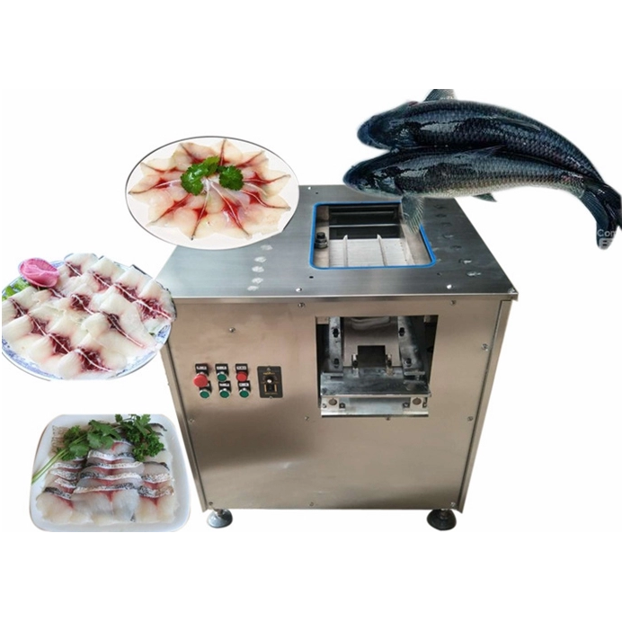 stainless steel food grade full automatic electric oblique slicing cutting machine black fish slicing fish fillet machine