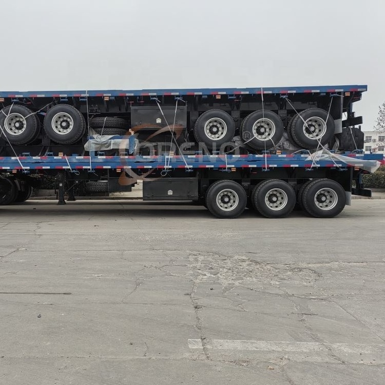 2 Axle 2Paltform Cheap Price Flatbed Semi Trailer On Sale For Long Pipes And Cargos