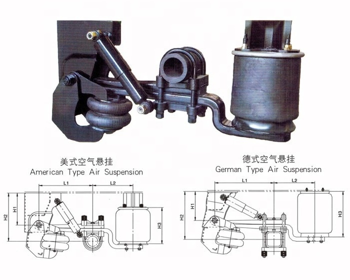 Professional Semi-trailer lift axle air suspension trailer parts suspension Low noise