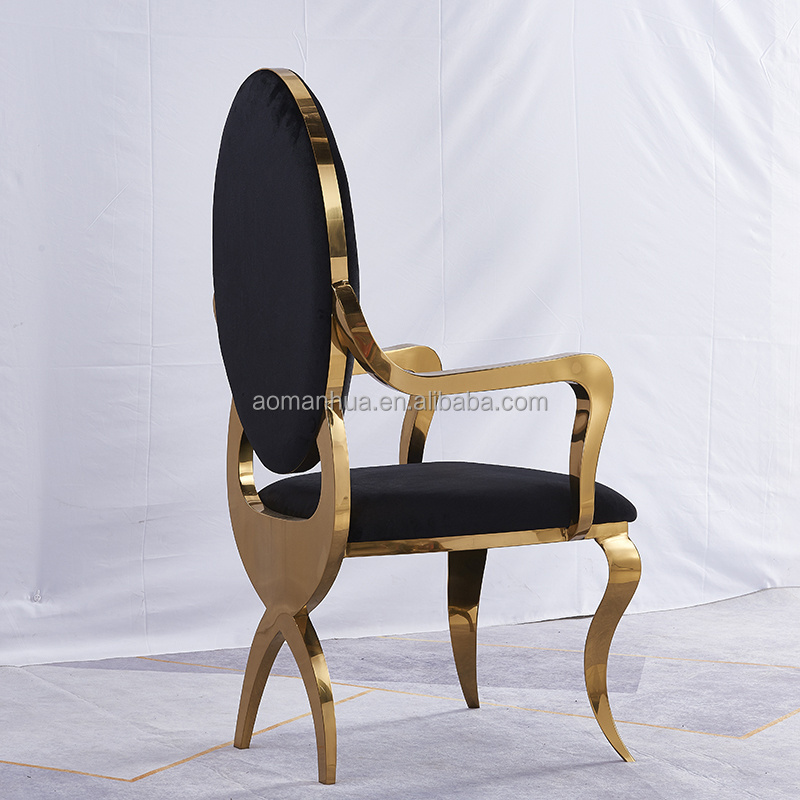 Luxury Exclusive Classic Style Dining Chairs Black Velvet Noon Tea Chairs Durable Metal Tufted Decorative Stuhl VIP Seating Room