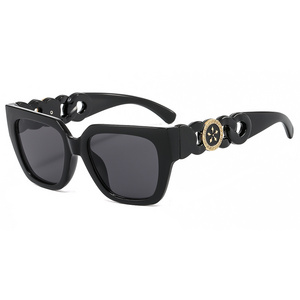 Dropshipping Luxury Sun Glasses 2022 Chain Temples Sunglass Shop Over Size Sunglasses for Women