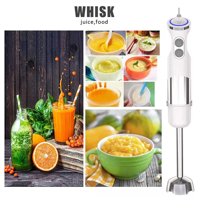 Electric Handheld Juicer, Shakes, Baby Food and Smoothie Maker Immersion Hand Blender, Portable Mixer