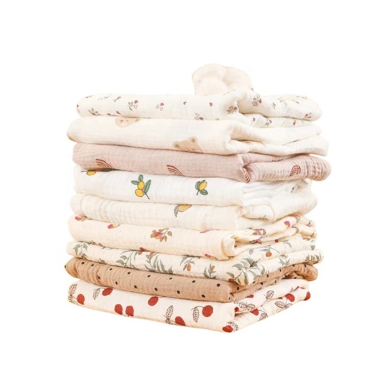 100% Combed Cotton Baby Diapers Muslin Fabric Crinkle Crepe Double soft Crepe Gauze Fabric