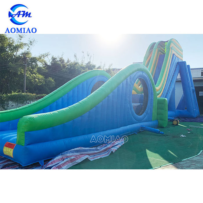 Large Adult Outdoor Commercial Double Zip Line Water Slide Inflatable Wet Dry Slide