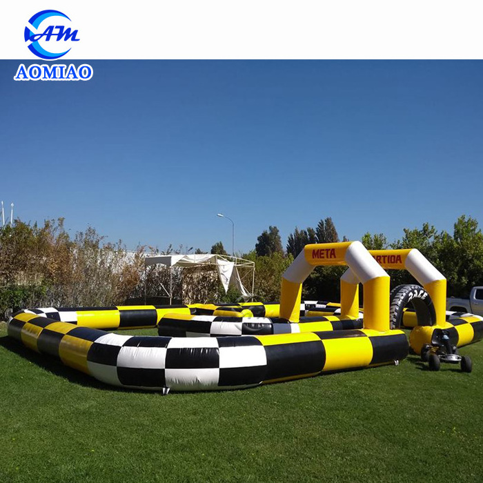 Kids toy outdoor cars race track zorb ball race track inflatable go kart race track