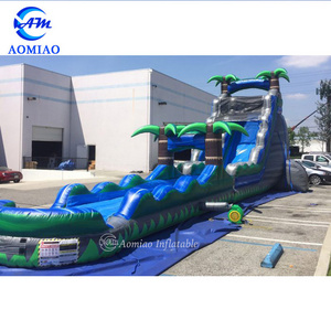 Outdoor Giant Caribbean Storm Inflatable Water Slide Slip N Slide With Pool