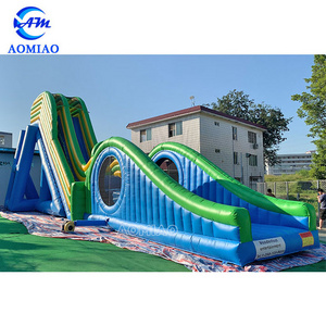 Large Adult Outdoor Commercial Double Zip Line Water Slide Inflatable Wet Dry Slide