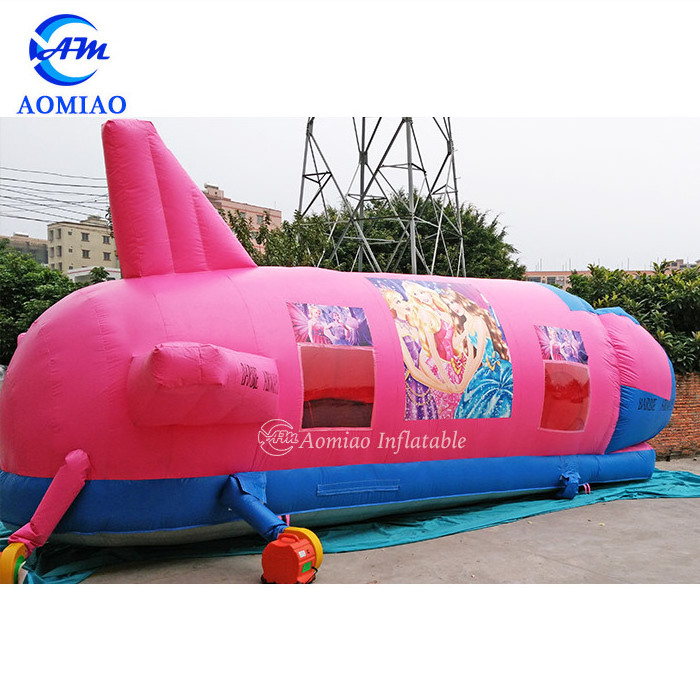 Airplane girls pink bounce house inflatable jumping bouncer