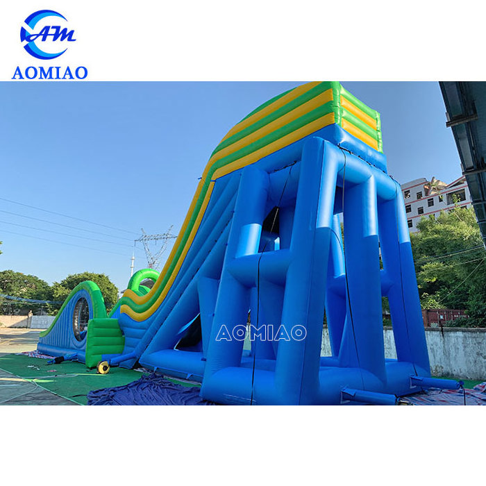 Large Adult Outdoor Commercial Double Zip Line Water Slide Inflatable Wet Dry Slide