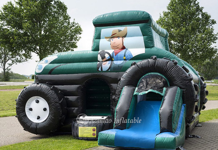 New design car bouncy house inflatable jumping castle with slide inflatable bouncer for kids