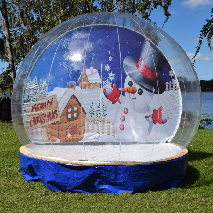 Customized Christmas inflatable snow globe with blowing snow