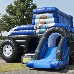 New design car bouncy house inflatable jumping castle with slide inflatable bouncer for kids