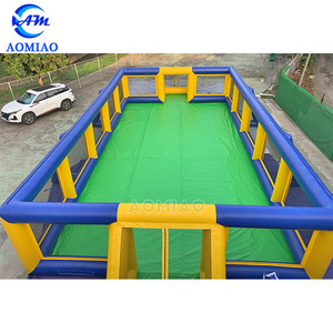 Aomiao Factory 18x8m Inflatable Soccer Arena Inflatable Football Field Pitch Inflatable Soccer Field