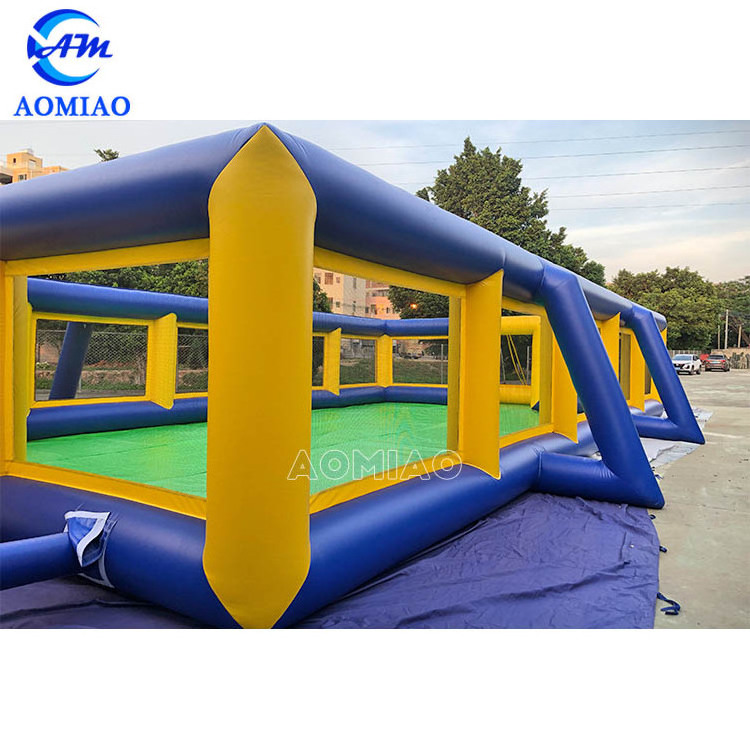 Aomiao Factory 18x8m Inflatable Soccer Arena Inflatable Football Field Pitch Inflatable Soccer Field