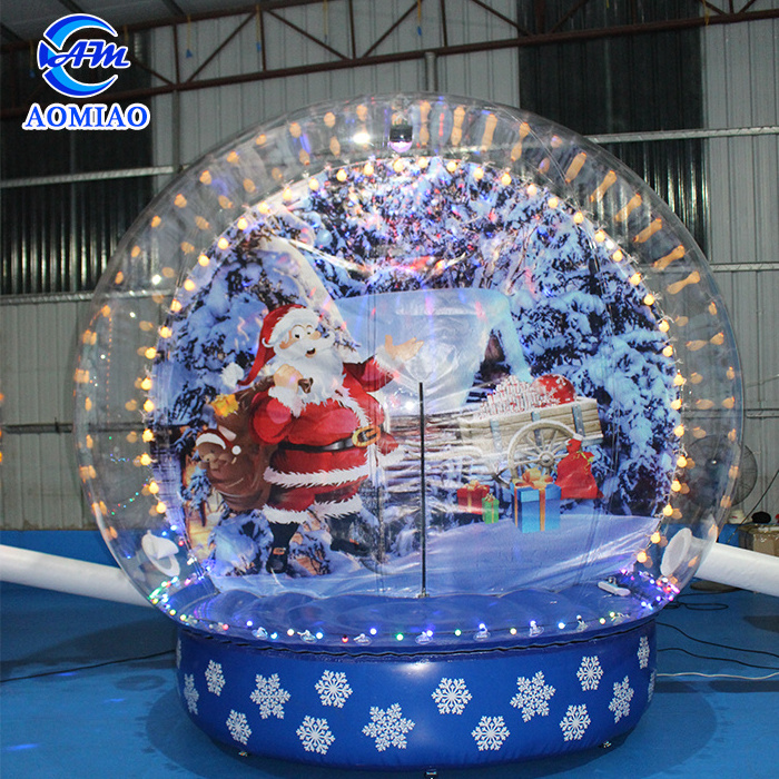 Customized Christmas inflatable snow globe with blowing snow