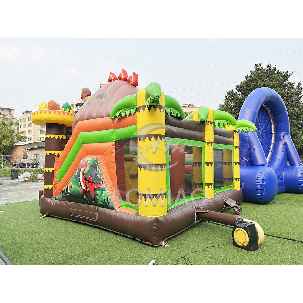 Hot Sale Commercial Cheap Inflatable Bouncer Jumping Dinosaur Bouncy Castle with Slide Customized PVC