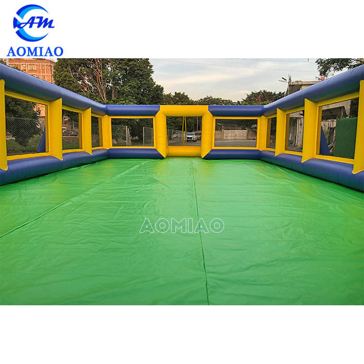 Aomiao Factory 18x8m Inflatable Soccer Arena Inflatable Football Field Pitch Inflatable Soccer Field