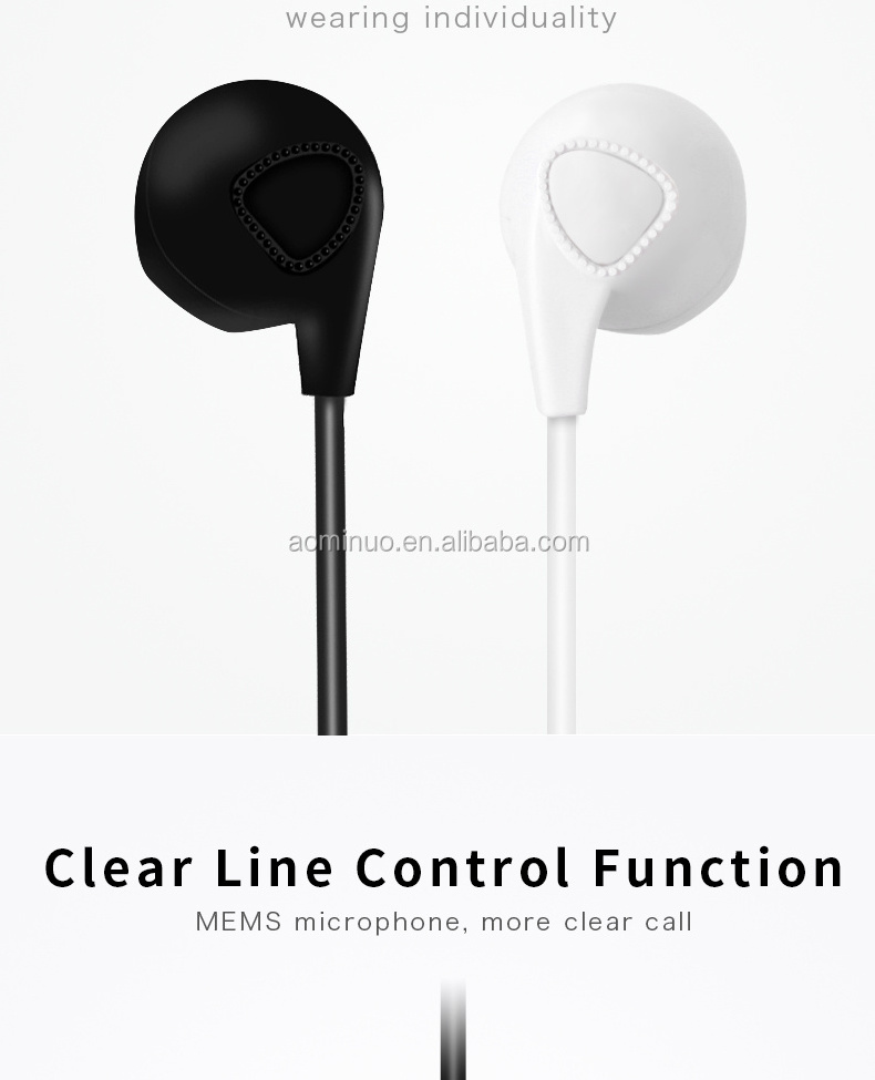 highest quality Earphones Wired 3.5mm headset with Mic 1.1M In-ear Stereo Sport Earbuds for iphone 4/5/6 Samsung