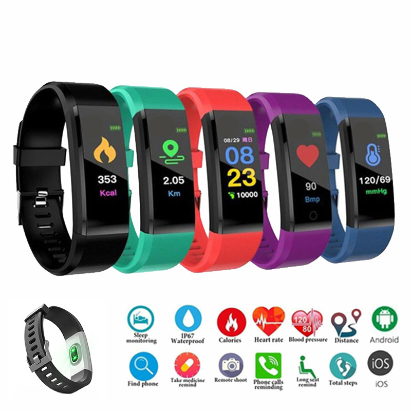 115Plus Bracelet Heart Rate Blood Pressure Smart Band Fitness Tracker Smartband Wristband for fitbits Smart Watch