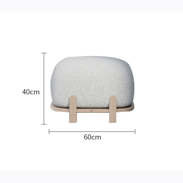 Nordic Small low round Stool Simple Cotton Velvet Sofa home creative for change shoes solid wooden feet round stool shoe bench