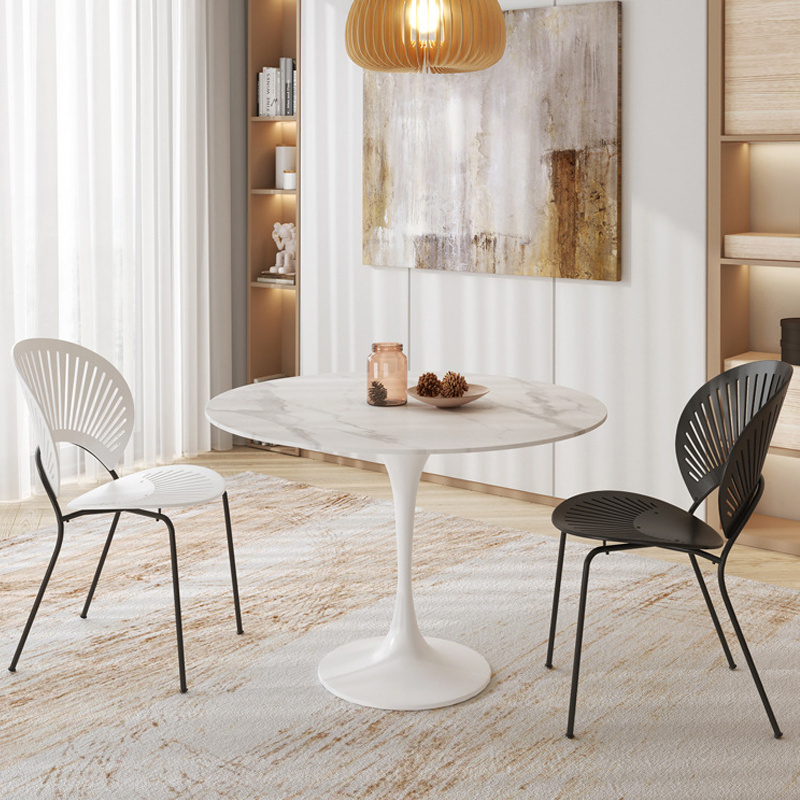 modern  home furniture dining room 4 metal legs armless chairs nordic cafe white and black Simplicity wood chair