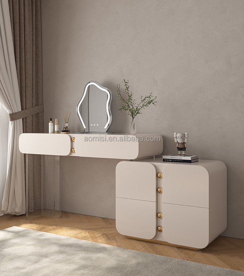 AOMISI CASA Modern bedroom furniture  Make Up Dresser With LED Mirror Luxury Table Vanity Mirror Set Dresser Dressing Table