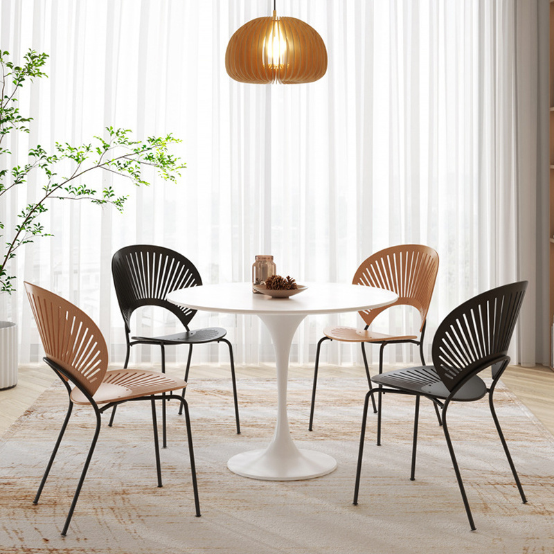 modern  home furniture dining room 4 metal legs armless chairs nordic cafe white and black Simplicity wood chair