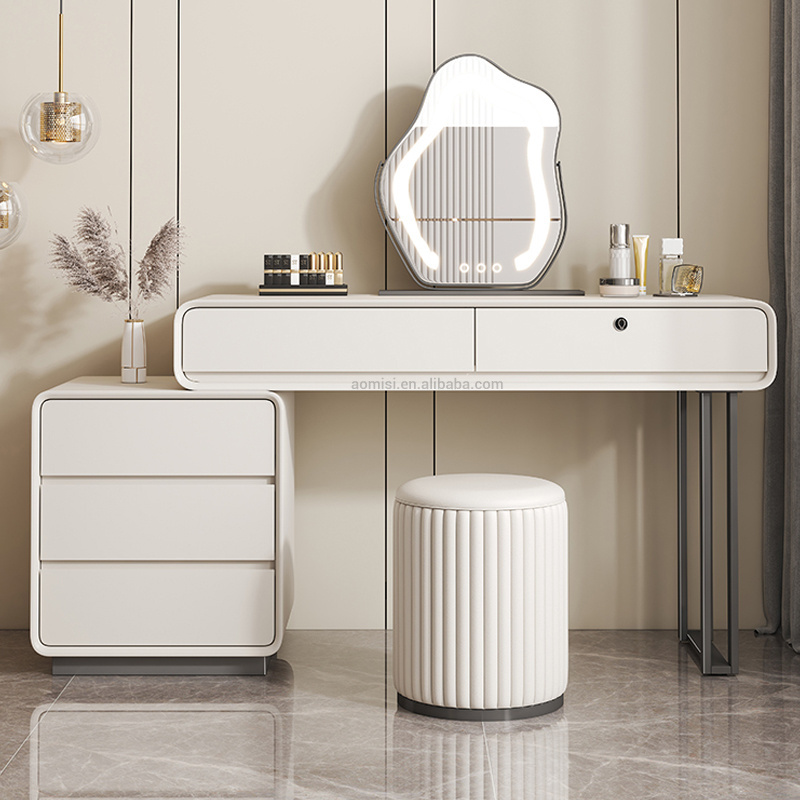 AOMISI CASA Modern bedroom furniture  Make Up Dresser With LED Mirror Luxury Table Vanity Mirror Set Dresser Dressing Table