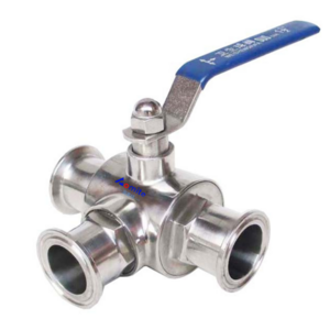 High quality stainless steel sanitary pipe line beverage equipment three-way sanitary T type ball valve