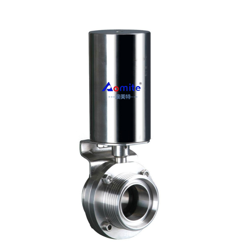 High quality milk shut off valve auto butterfly valve10  with tri clamp end vacuum pneumatic butterfly valve