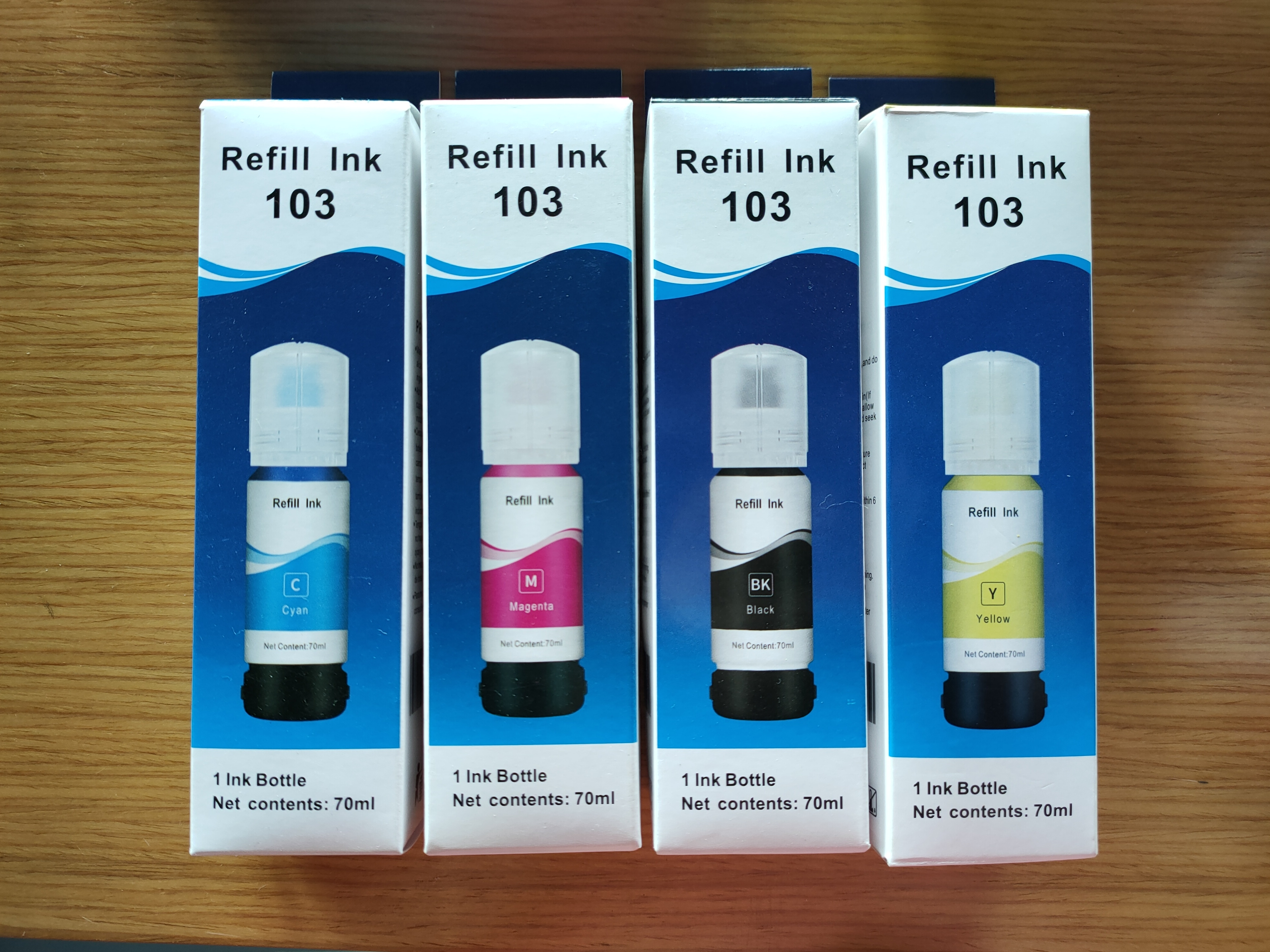 103 Premium Ink Water Based Refill Ink Compatible for Epson EcoTank L1110 L3110 L3111 L3116 L3150 L3151 L3156 L3160 L5190 L1210