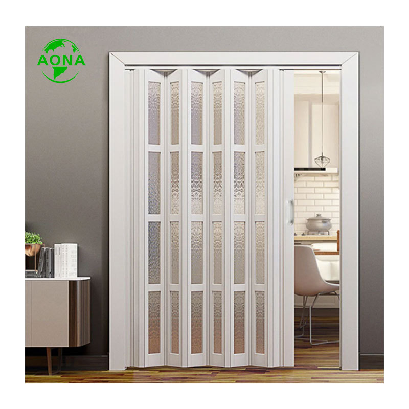 China Manufacturer Generous PVC Sliding Accordion Doors Beautiful Design PVC Folding Door With Lock