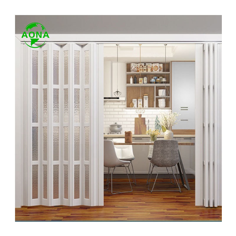 China Manufacturer Generous PVC Sliding Accordion Doors Beautiful Design PVC Folding Door With Lock