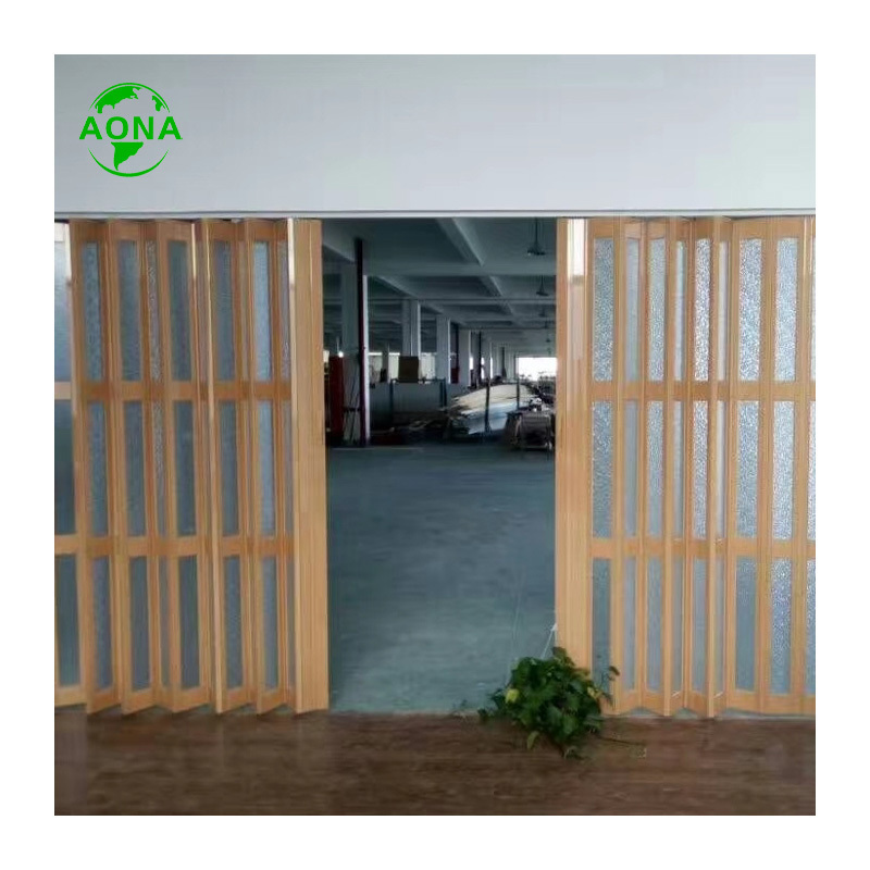 Convenient Plastic Soundproof PVC Bifold Sliding Doors for conference rooms