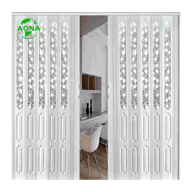 PVC Folding  Sliding Door with Acrylic PS Panel with Wave panels