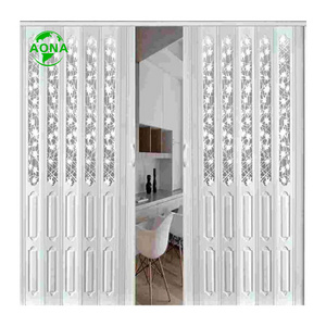 PVC Folding  Sliding Door with Acrylic PS Panel with Wave panels