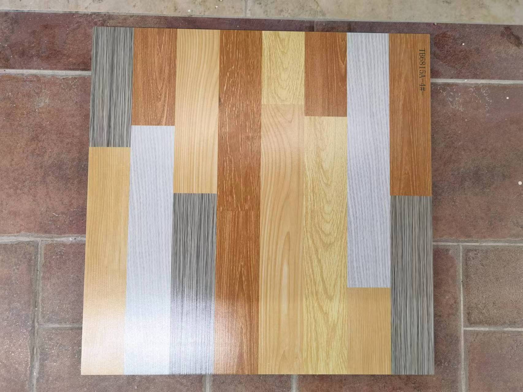 600*600MM Antique wood grain floor tiles solid wood porcelain tiles non-slip tiles for hotel rooms wood art parquet flooring