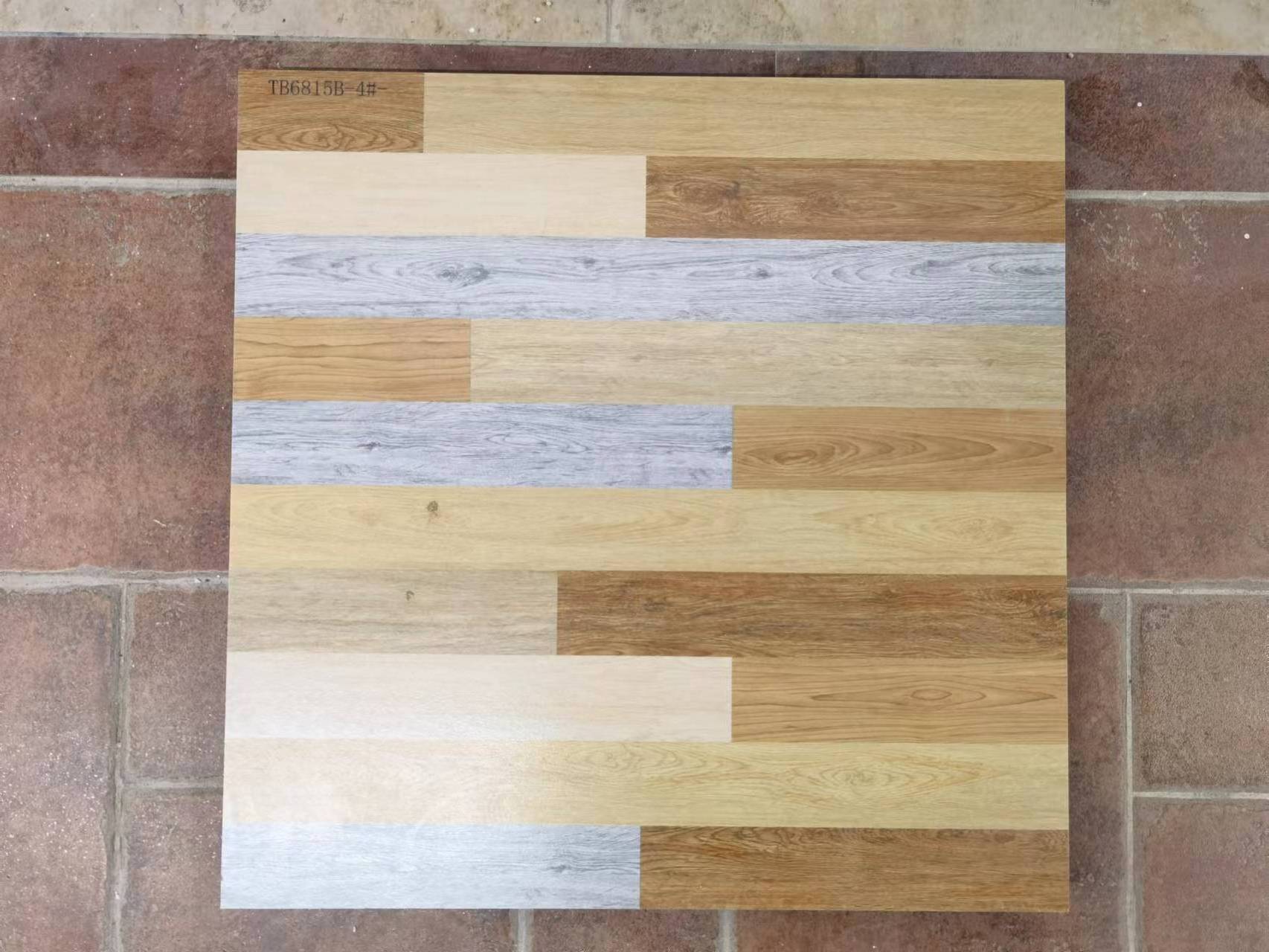 600*600MM Antique wood grain floor tiles solid wood porcelain tiles non-slip tiles for hotel rooms wood art parquet flooring