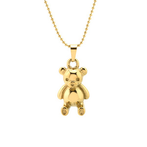 2022 Fashion Jewelry 18k Gold Plated Stainless Steel Bear Necklace Best Gift Chain Bear Necklace for Girls Women fine jewelry