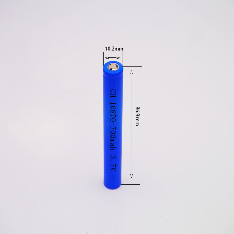 Laser pen battery lamp battery beauty instrument 3.7V 10870 700mAh cylindrical lithium rechargeable battery pack