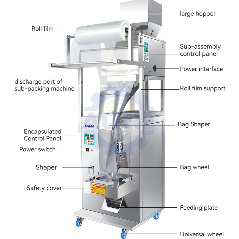 Automatic Puff Food Crisp Banana Plantain Chips Snack French Fries Potato Chips Pouch Packing Machine