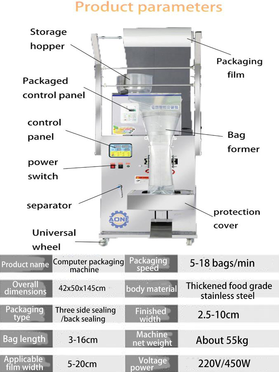 Full Automatic Small Bag Rice Granules Packaging Sachet Bag Granular Washing Filling Sealing Packing Machine