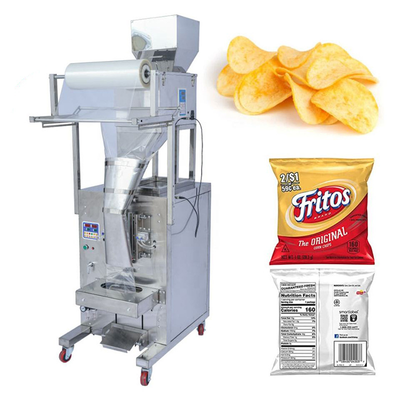 Automatic Puff Food Crisp Banana Plantain Chips Snack French Fries Potato Chips Pouch Packing Machine