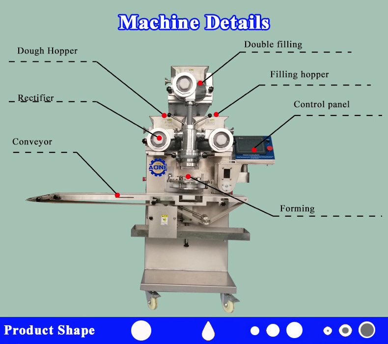 Automatic Filling Mochi Maker Machine Snack Machines Jam Ice Cream Encrusting Machine