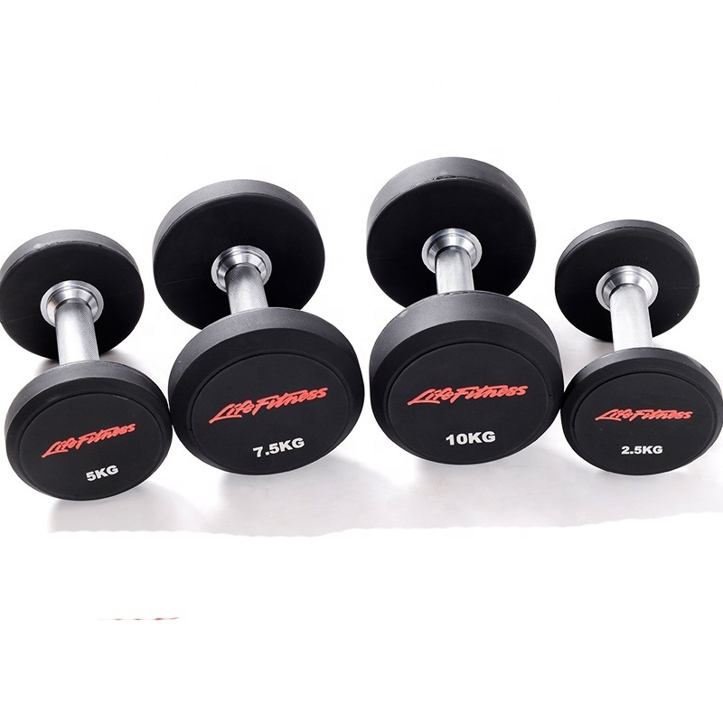 China wholesale fitness equipment different weight fixed straight  curl rubber barbell