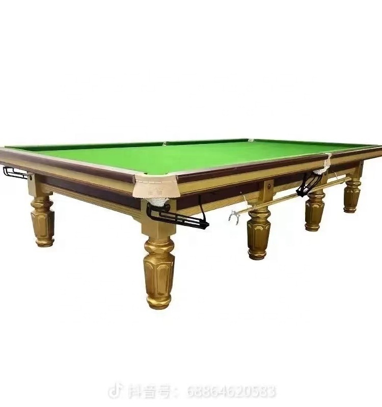 International standard solid wood frame golden slate black 12ft snooker billiard table pool tables