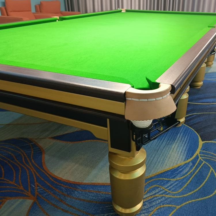 International standard solid wood frame golden slate black 12ft snooker billiard table pool tables